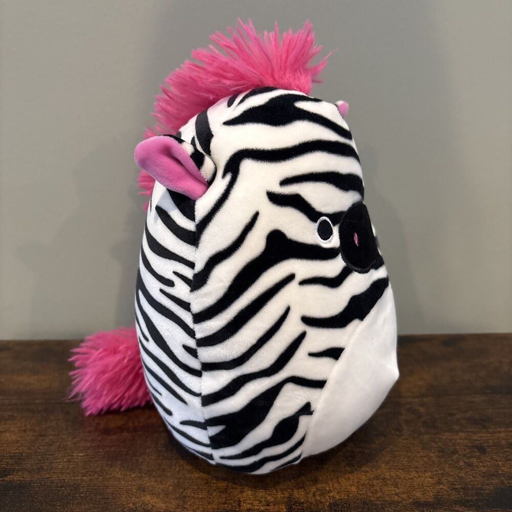 Squishmallows Tracey the Zebra 8” Kellytoy Soft Plush Black White Pink